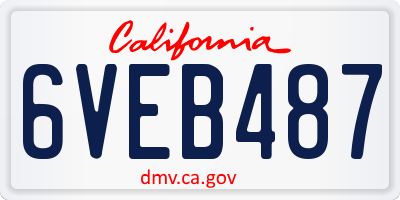 CA license plate 6VEB487