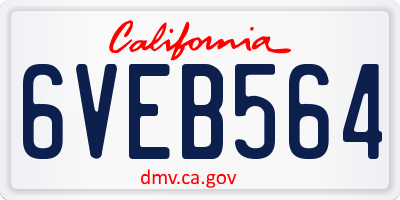 CA license plate 6VEB564