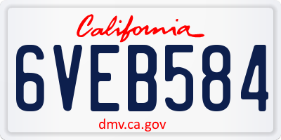 CA license plate 6VEB584