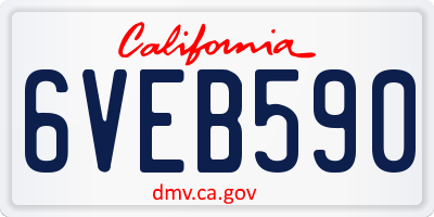 CA license plate 6VEB590