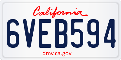 CA license plate 6VEB594