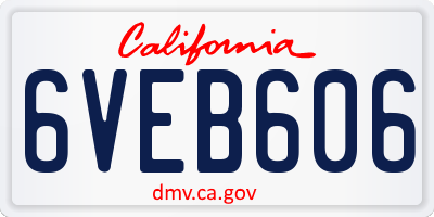 CA license plate 6VEB606