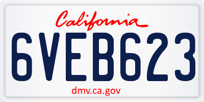 CA license plate 6VEB623
