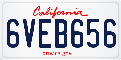 CA license plate 6VEB656
