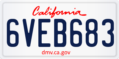 CA license plate 6VEB683