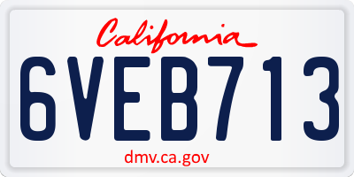 CA license plate 6VEB713