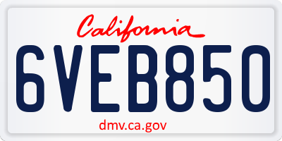 CA license plate 6VEB850