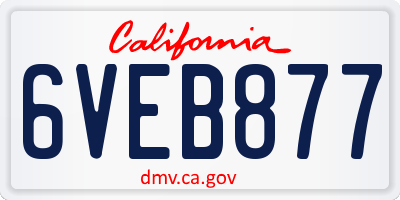 CA license plate 6VEB877
