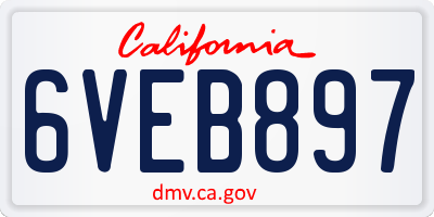 CA license plate 6VEB897