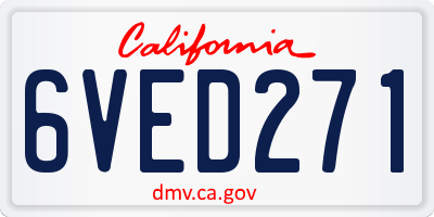 CA license plate 6VED271