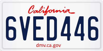 CA license plate 6VED446