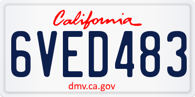 CA license plate 6VED483