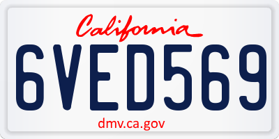 CA license plate 6VED569