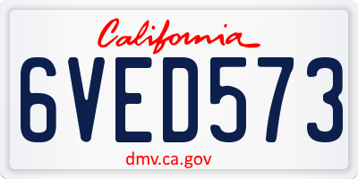 CA license plate 6VED573