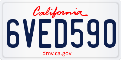 CA license plate 6VED590