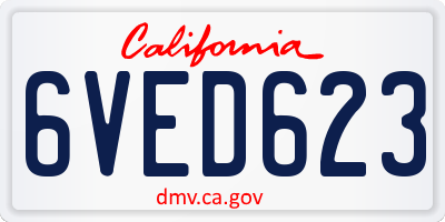 CA license plate 6VED623