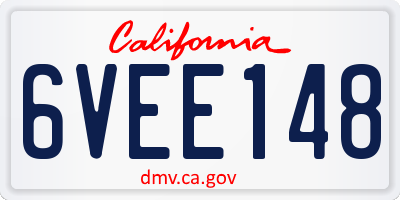 CA license plate 6VEE148