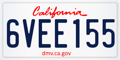 CA license plate 6VEE155