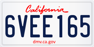 CA license plate 6VEE165