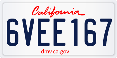 CA license plate 6VEE167