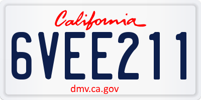 CA license plate 6VEE211