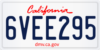 CA license plate 6VEE295