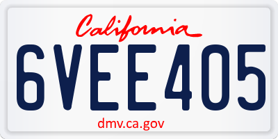 CA license plate 6VEE405