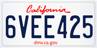 CA license plate 6VEE425