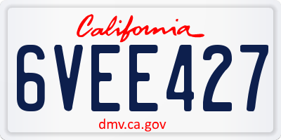 CA license plate 6VEE427