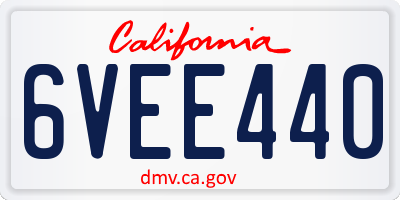 CA license plate 6VEE440