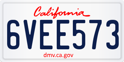 CA license plate 6VEE573