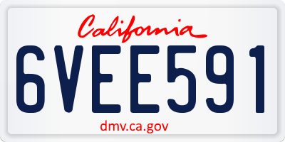 CA license plate 6VEE591