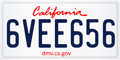 CA license plate 6VEE656