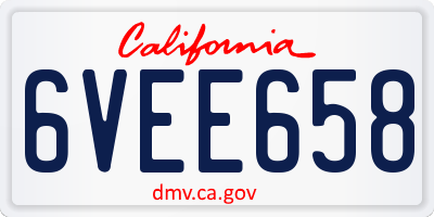 CA license plate 6VEE658