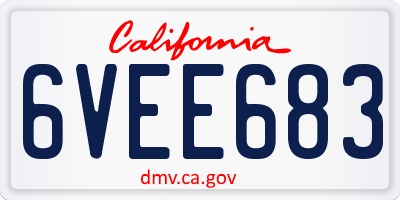 CA license plate 6VEE683