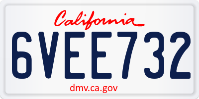 CA license plate 6VEE732