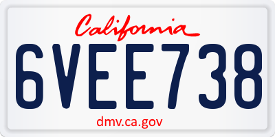 CA license plate 6VEE738