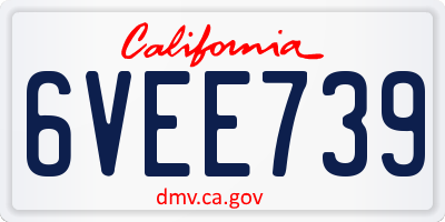 CA license plate 6VEE739