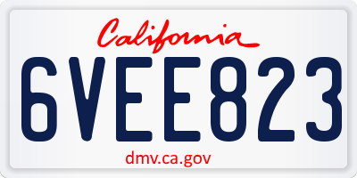CA license plate 6VEE823