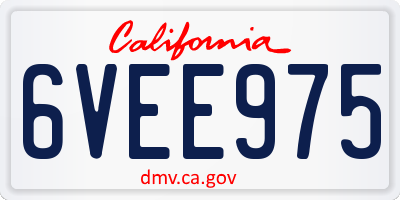 CA license plate 6VEE975