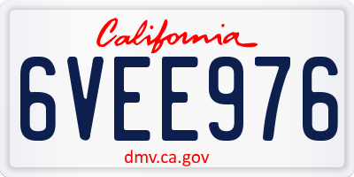 CA license plate 6VEE976