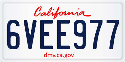CA license plate 6VEE977