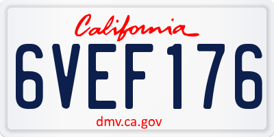 CA license plate 6VEF176