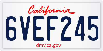 CA license plate 6VEF245