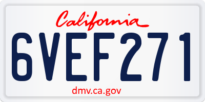 CA license plate 6VEF271