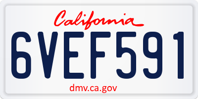 CA license plate 6VEF591