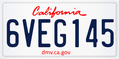 CA license plate 6VEG145