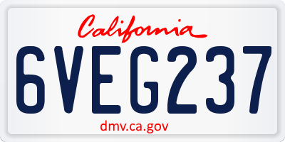 CA license plate 6VEG237