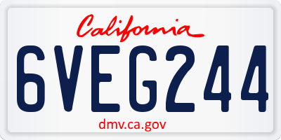 CA license plate 6VEG244