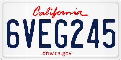 CA license plate 6VEG245